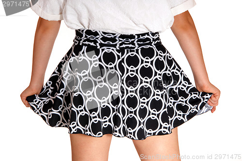 Image of Closeup of girls skirt.