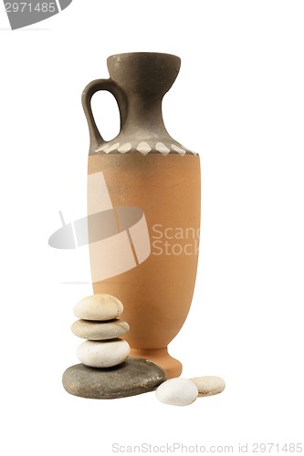 Image of Stones and clay vase