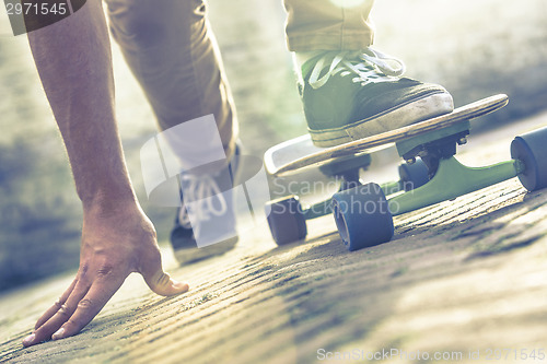 Image of skateboarder riding skateboard