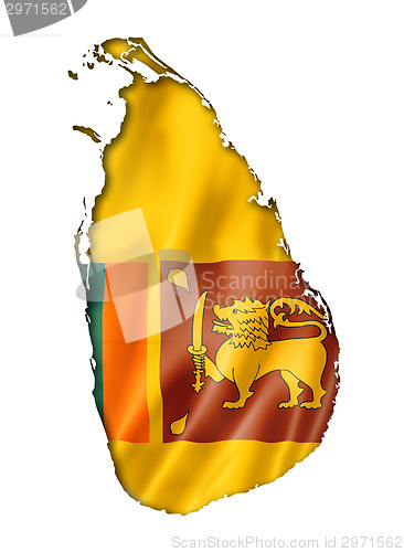 Image of Sri Lanka flag map