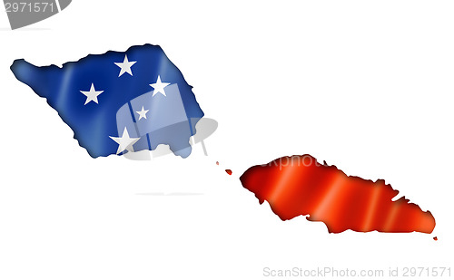 Image of Samoa flag map