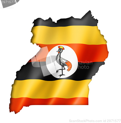 Image of Uganda flag map