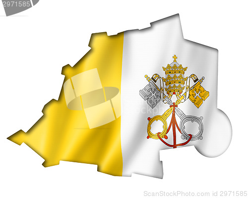 Image of Vatican City flag map