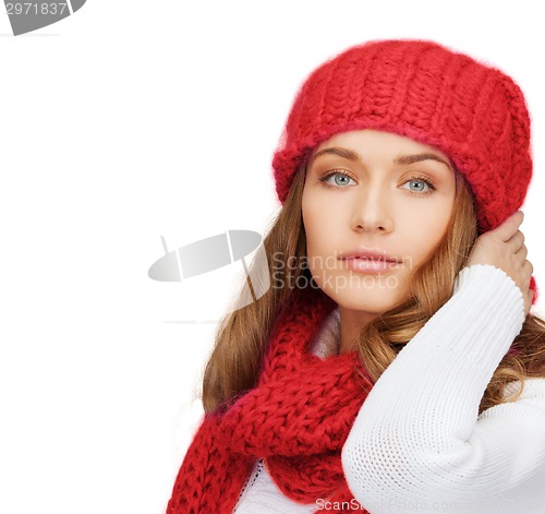 Image of young woman in winter clothes