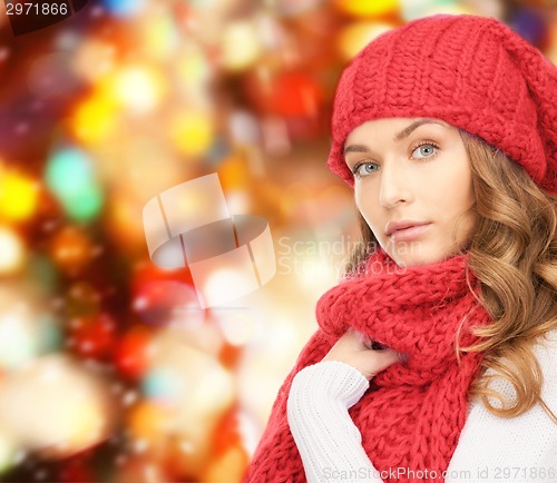 Image of young woman in winter clothes