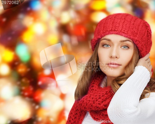 Image of young woman in winter clothes