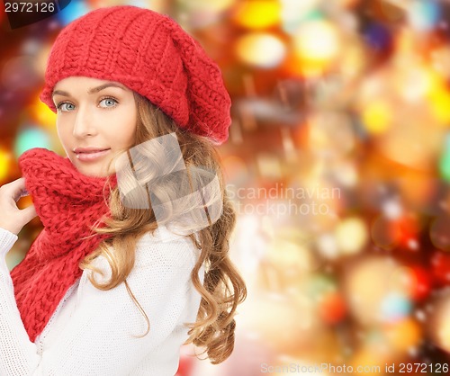 Image of young woman in winter clothes