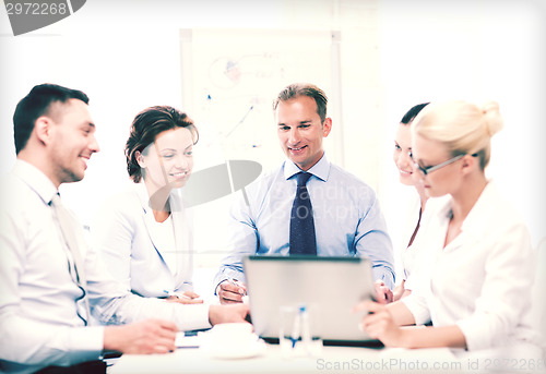 Image of business team having meeting in office
