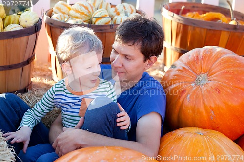 Image of family at pumpkin patch