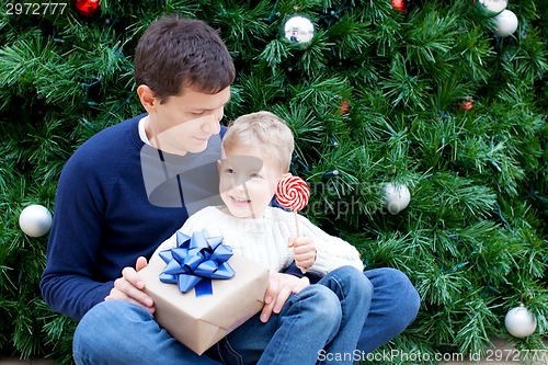 Image of family at christmas