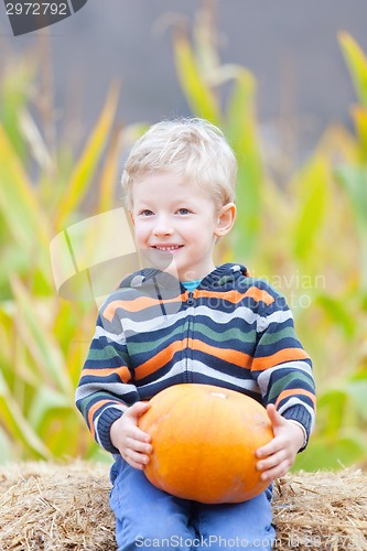 Image of kid at pumpkin patch