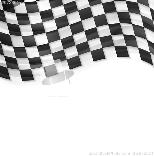 Image of Finish wavy flag design. Black and white squares