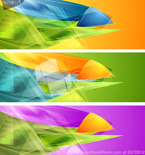 Image of Bright banners with abstract shapes