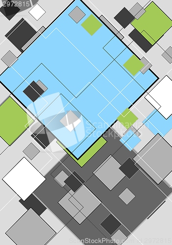 Image of Abstract geometry design with squares