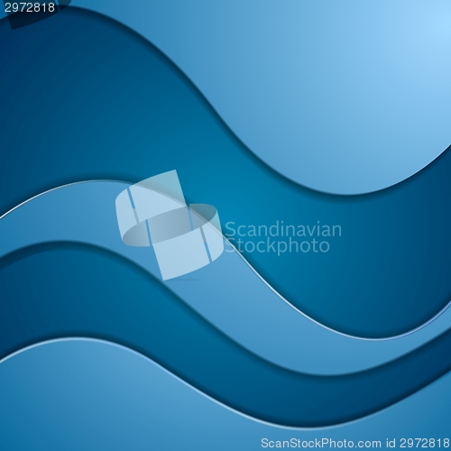 Image of Bright blue corporate vector waves