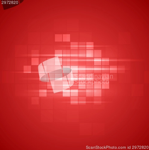 Image of Red technical squares background