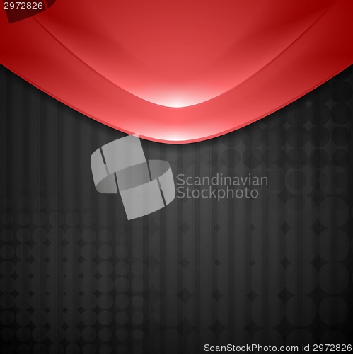 Image of Abstract red waves design. Tech background