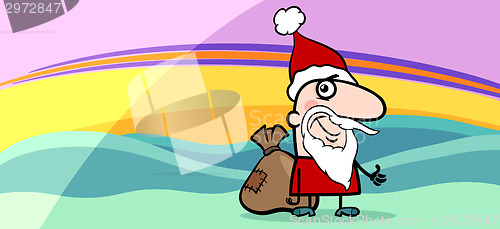 Image of santa greeting card cartoon illustration