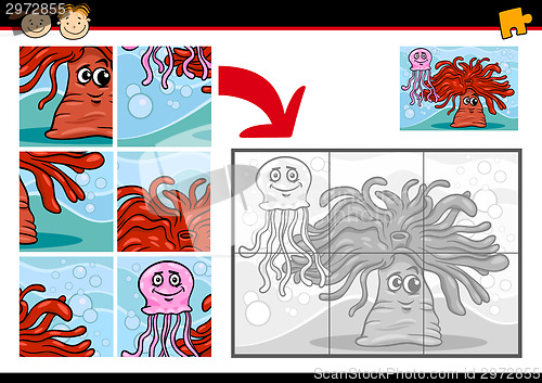Image of cartoon sea life jigsaw puzzle game