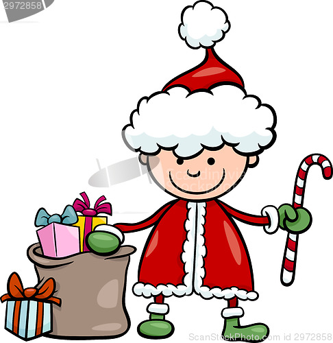 Image of santa claus kid cartoon illustration