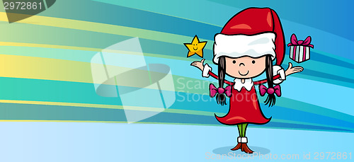 Image of girl santa claus greeting card