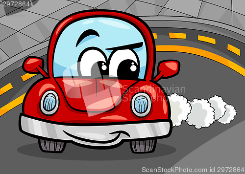 Image of funny retro car cartoon illustration