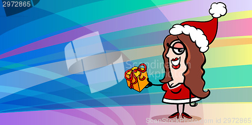Image of woman santa claus greeting card