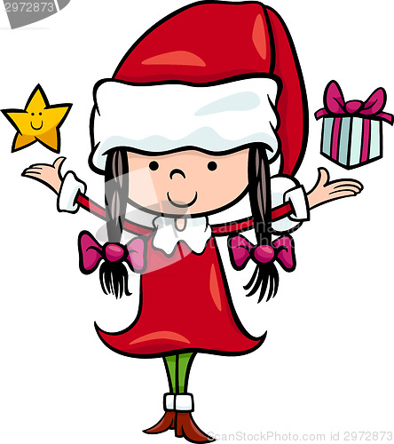 Image of santa claus girl cartoon illustration