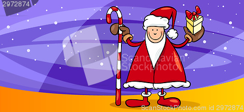 Image of santa greeting card cartoon illustration