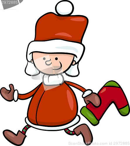 Image of santa claus boy cartoon illustration