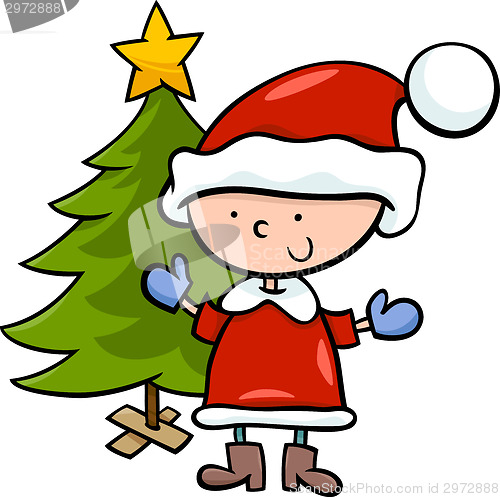 Image of santa claus boy cartoon illustration