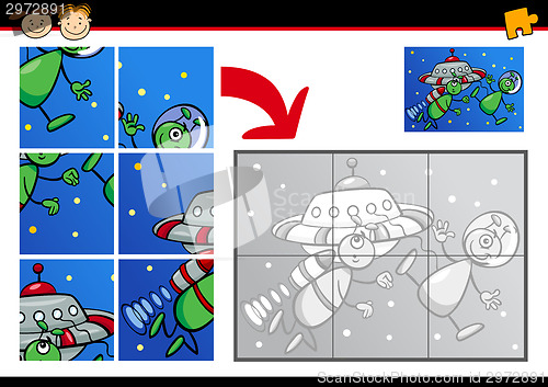 Image of cartoon aliens jigsaw puzzle game