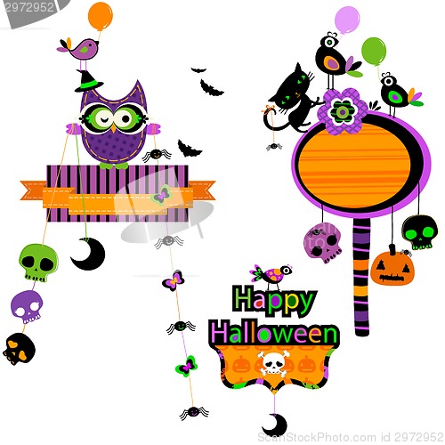 Image of Halloween funny design elements set