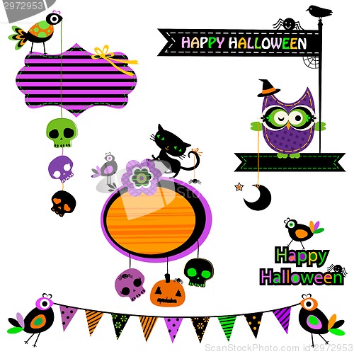Image of Halloween funny design elements