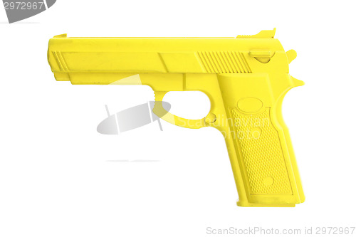 Image of Yellow training gun isolated on white