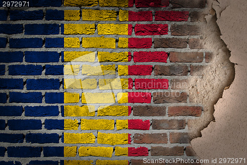 Image of Dark brick wall with plaster - Romania