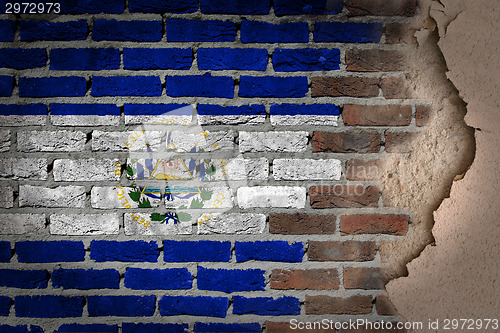 Image of Dark brick wall with plaster - El Salvador