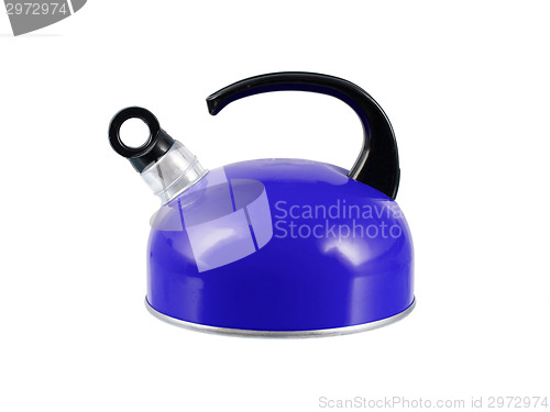 Image of Blue kettle isolated