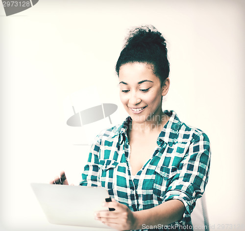 Image of student girl with tablet pc