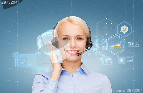 Image of friendly female helpline operator