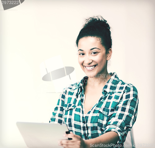 Image of student girl with tablet pc