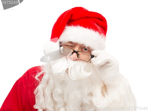 Image of close up of santa claus winking