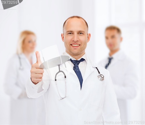 Image of smiling male doctor with stethoscope