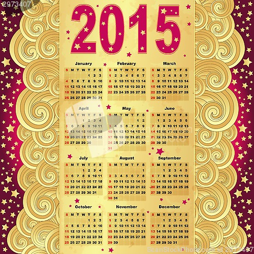 Image of Calendar for 2015