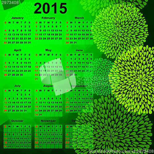 Image of Green calendar for 2015 