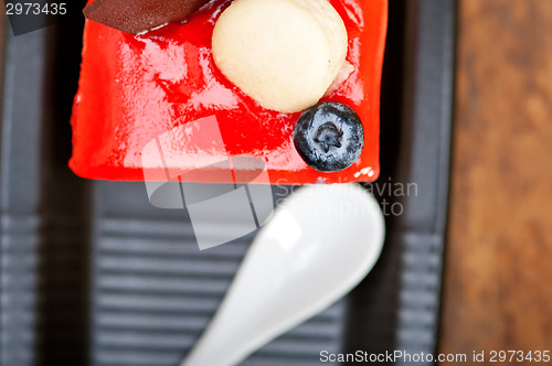 Image of fresh strawberry yogurt mousse