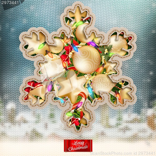 Image of Christmas knitted holidays background. EPS 10