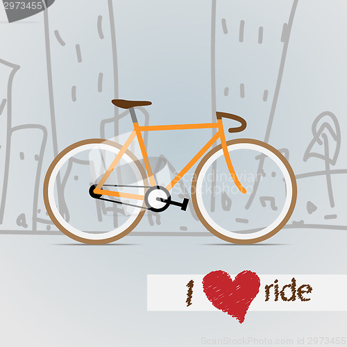 Image of City bicycle. Vector.