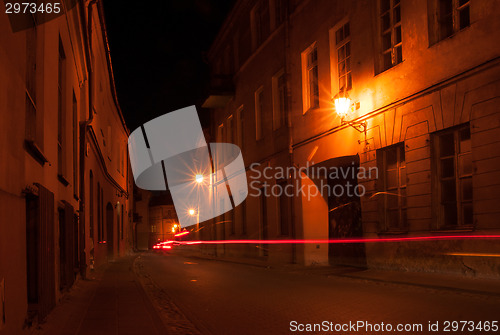Image of Vilnius street at night