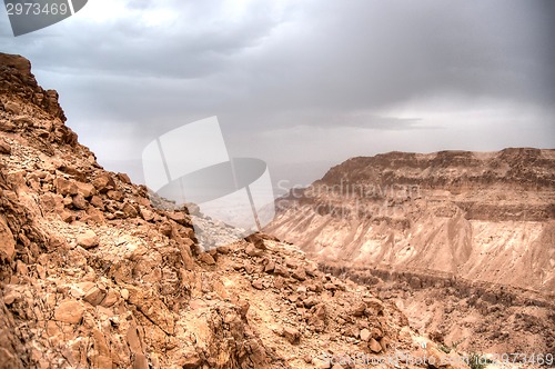 Image of Hiking in stone desert middle east adventure